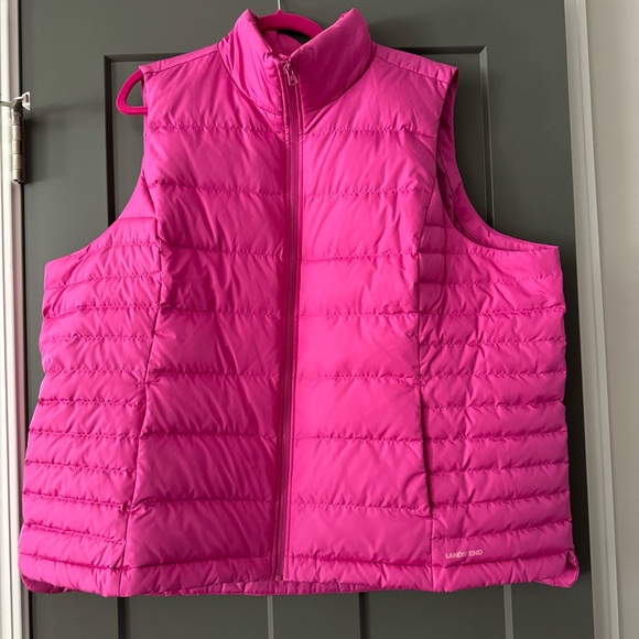 Lands’ End Down Puffer Vest Verbena 2X - Picture 2 of 7